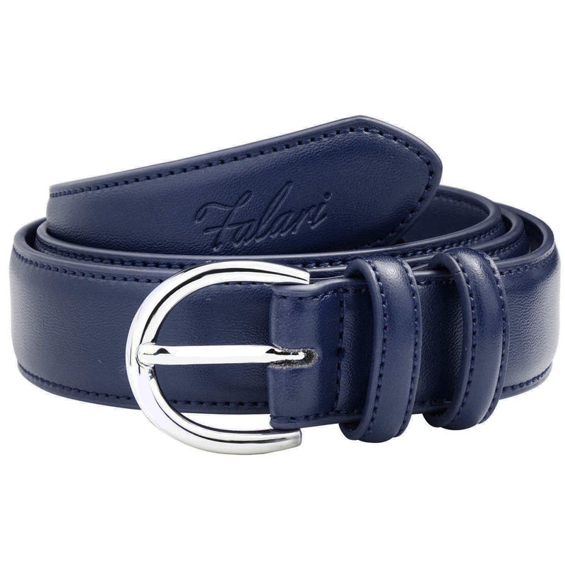 Falari Women Genuine Leather Belt Fashion Dress Belt With Single Prong Buckle 6028-Navy-L - Image 2